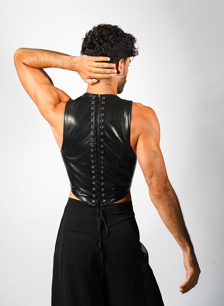 Black corset 'Pegasus' men's last